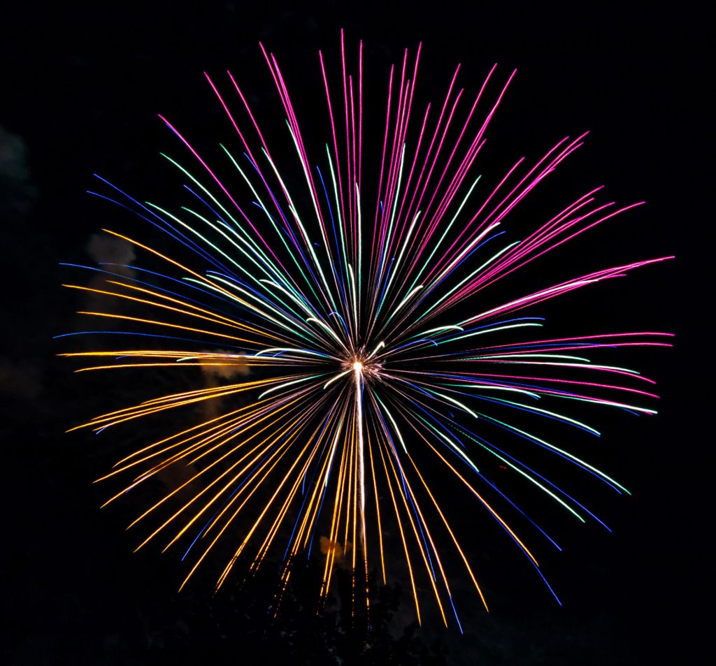 Multi colored fireworks